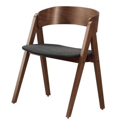 文創集 艾琳莉北歐風棉麻布曲面實木餐椅二入組合(二張餐椅組合販售出貨)-57.5x52.5x75cm免組