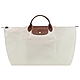 LONGCHAMP LE PLIAGE系列短把再生尼龍摺疊水餃旅行袋(中/奶杏) product thumbnail 1