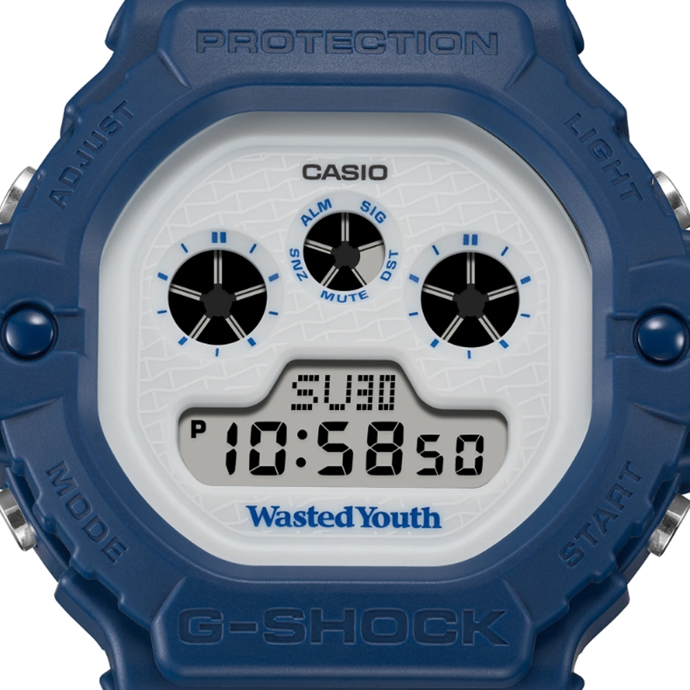 CASIO 卡西歐G-SHOCK X Wasted Youth聯名海軍藍DW-5900WY-2DR_46.8mm