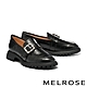 厚底鞋 MELROSE 美樂斯 時髦方鑽飾鱷魚紋牛皮樂福厚底鞋－黑 product thumbnail 1
