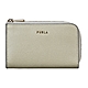 FURLA BABYLON金字LOGO防刮牛皮拉鍊零錢包(大理石灰x芭蕾粉) product thumbnail 1