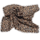 YSL SAINT LAURENT PARIS 經典品牌金屬LOGO豹紋造型100%羊毛大領巾(咖啡色系) product thumbnail 1