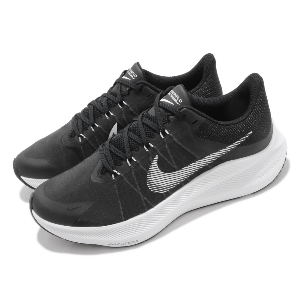 Nike 慢跑鞋 Winflo 8 運動 男鞋 輕量 透氣 舒適 避震 路跑 健身 球鞋 黑 白 CW3419006