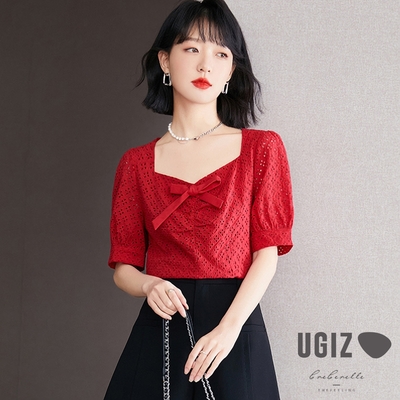 UGIZ-韓系時尚優雅造型上衣-紅色(M~XL)