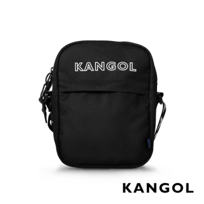 KANGOL LIBERTY系列 韓版潮流LOGO背帶小型側背包-黑色 KG1194