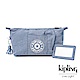 Kipling 莫蘭迪粉霧藍長形拉鍊化妝包-ART POUCH product thumbnail 1