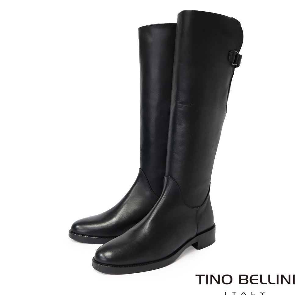 Tino Bellini 義大利進口質感牛皮經典馬靴FWVV003A(黑色)