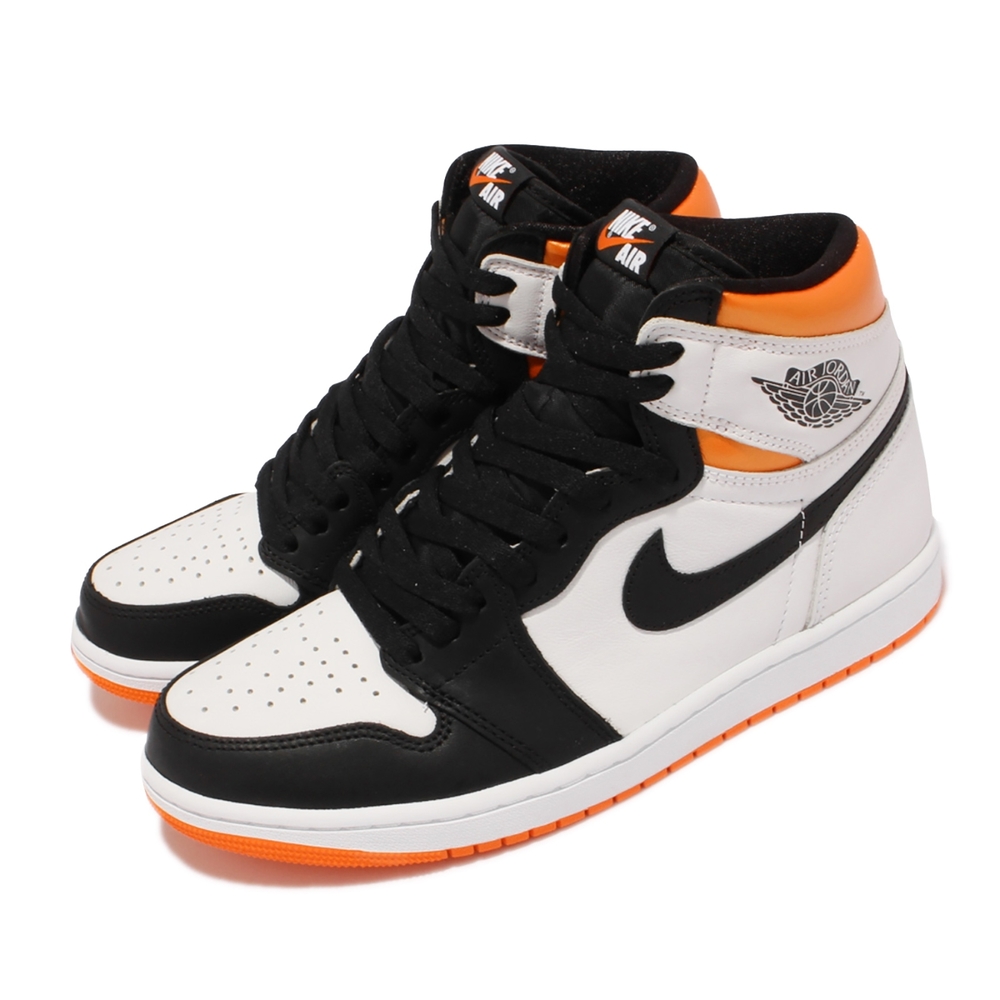 Nike 休閒鞋 Air Jordan 1 Retro 男鞋 經典款 喬丹一代 復刻  9孔 OG 皮革 白橘 555088-180