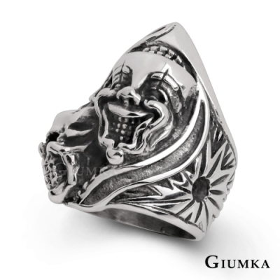 GIUMKA白鋼戒指個性男性戒個性潮流闇黑面具 單個價格