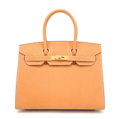 Hermes 愛馬仕 Birkin 30cm 天然牛皮柏金包(21沙色/B刻/金釦)