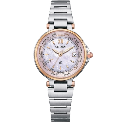 CITIZEN 星辰 XC 優雅光動能電波萬年曆女錶-29mm/EC1011-62W