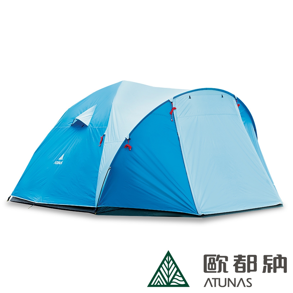 【ATUNAS 歐都納】5-6人前延伸雙門快速帳篷A2TECC03藍/戶外露營/大空間超舒適