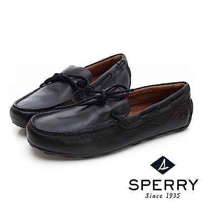 SPERRY 絕倫舒適經典綁帶設計牛皮開車鞋(男)-黑色