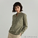 GIORDANO  女裝亨利領棉麻襯衫 - 18 墨綠 product thumbnail 1