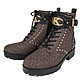 MICHAEL KORS LACE UP 防刮滿版LOGO金扣MK配飾短版馬靴(咖黑色) product thumbnail 1