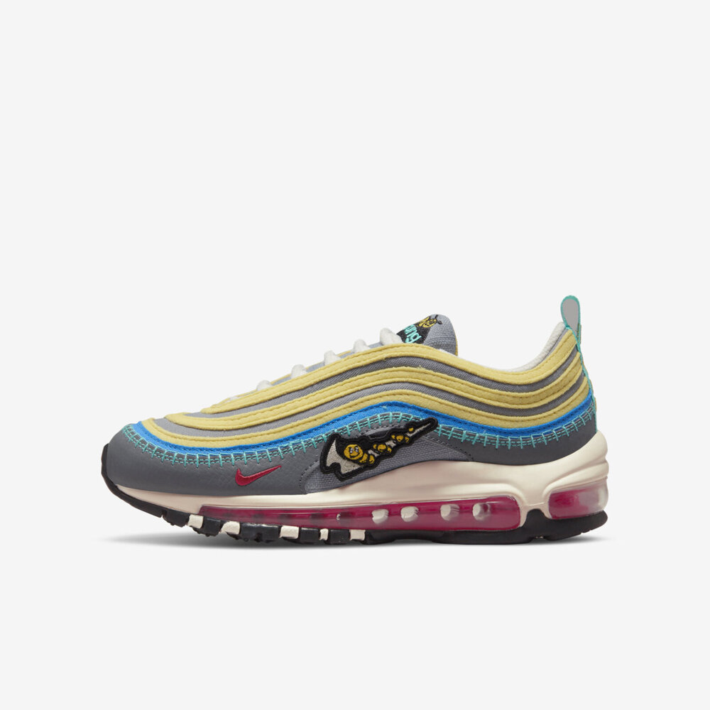 Nike Air Max 97 SE GS [DN4381-001] 大童 休閒鞋 運動 復古 氣墊 刺繡 昆蟲 灰黃