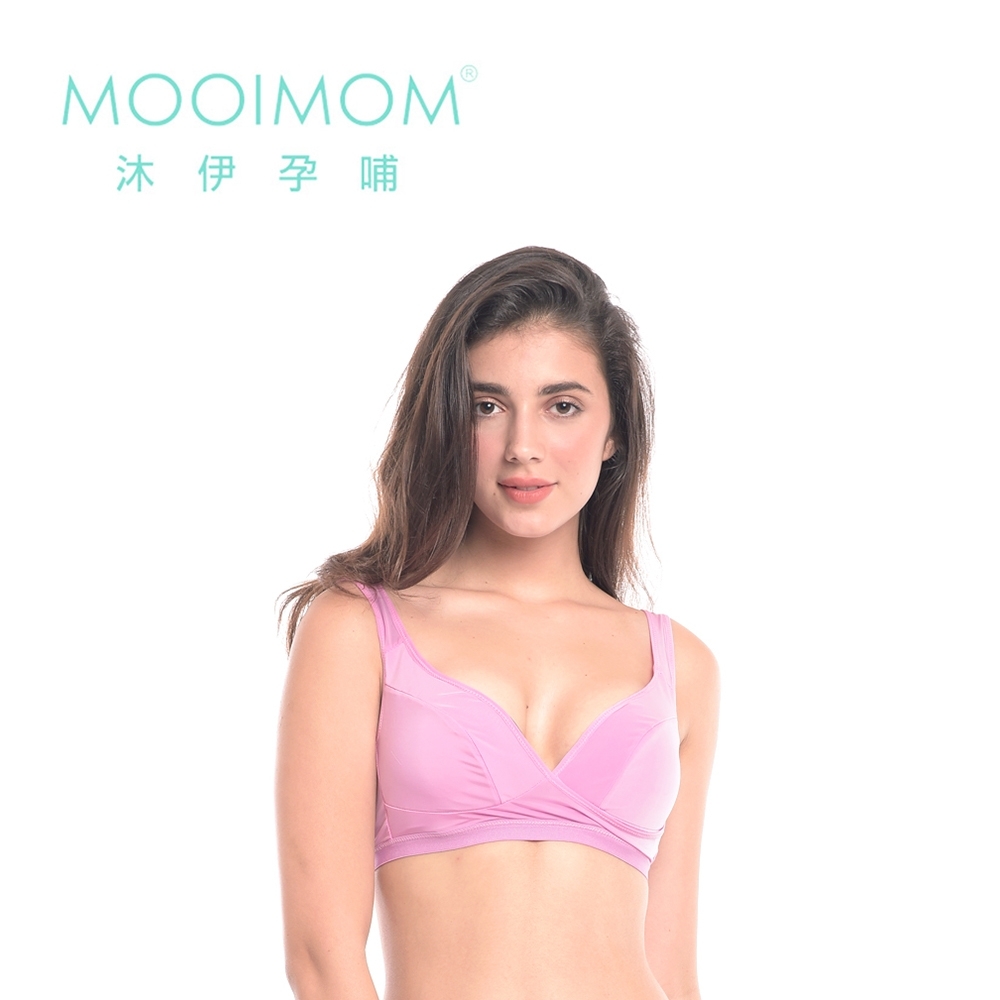 MOOIMOM 沐伊孕哺 超涼感無鋼圈交叉哺乳內衣-多款任選 (紫色)