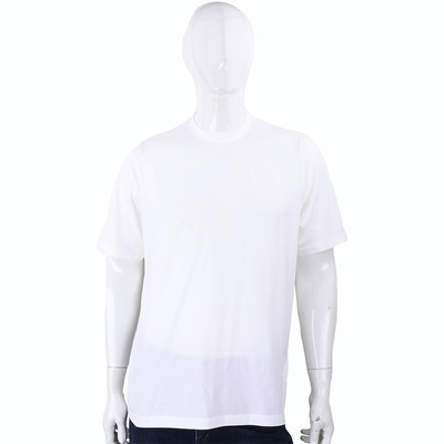 Y-3 字母標誌微彈性棉質白色短袖TEE T恤