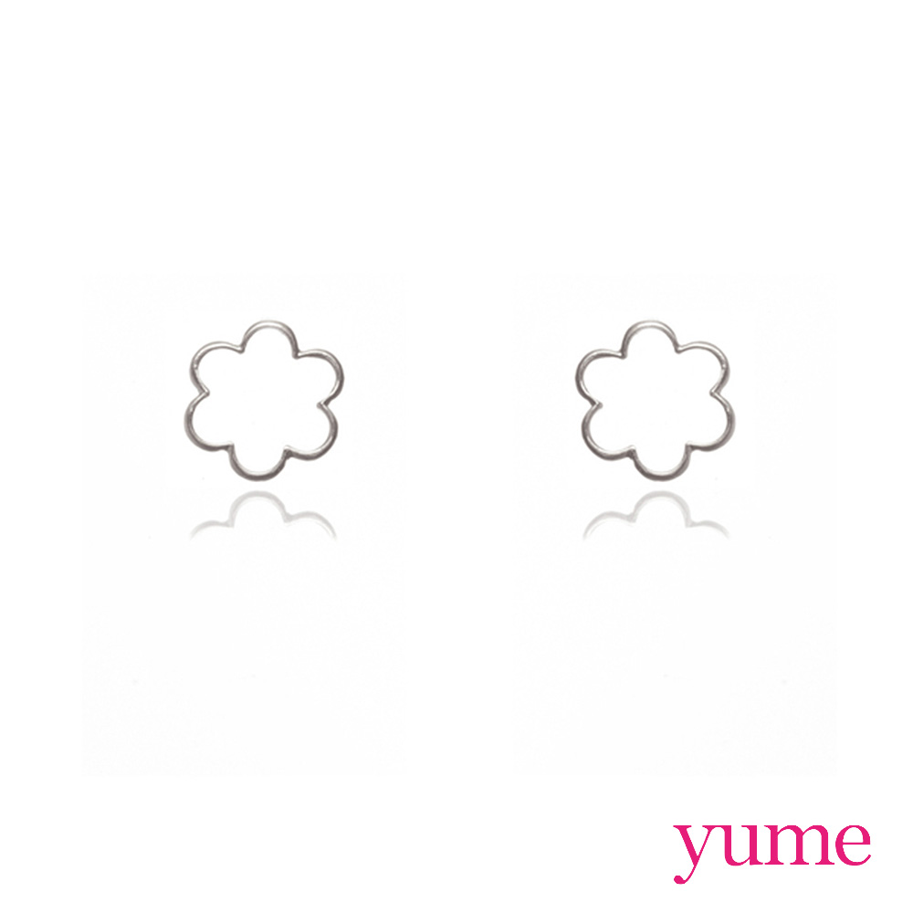 YUME - K金小花線條耳環