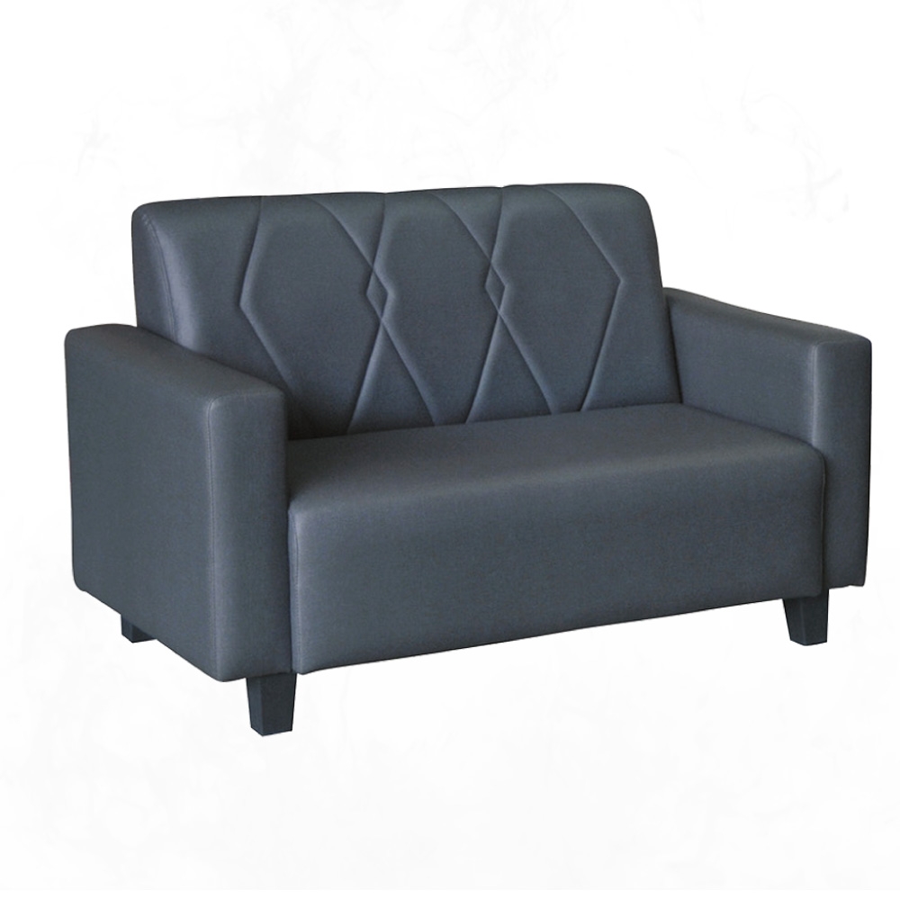 【文創集】尼頓 時尚深灰透氣皮革二人座沙發椅-132x78x83cm免組