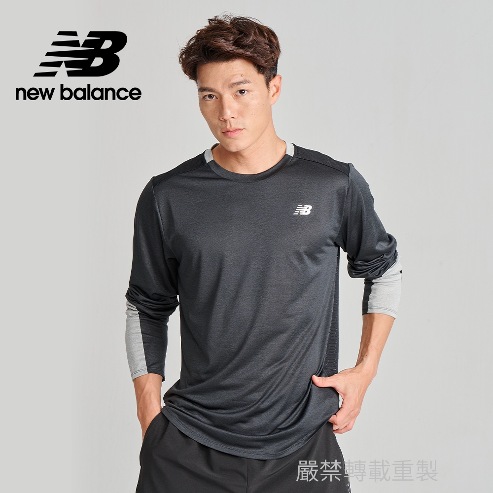 [New Balance]ICE運動長袖上衣_男性_黑色_MT13238BKH