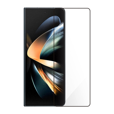 Metal-Slim Samsung Galaxy Z Fold 4 5G 封面副螢幕 全膠滿版9H鋼化玻璃貼-晶鑽黑