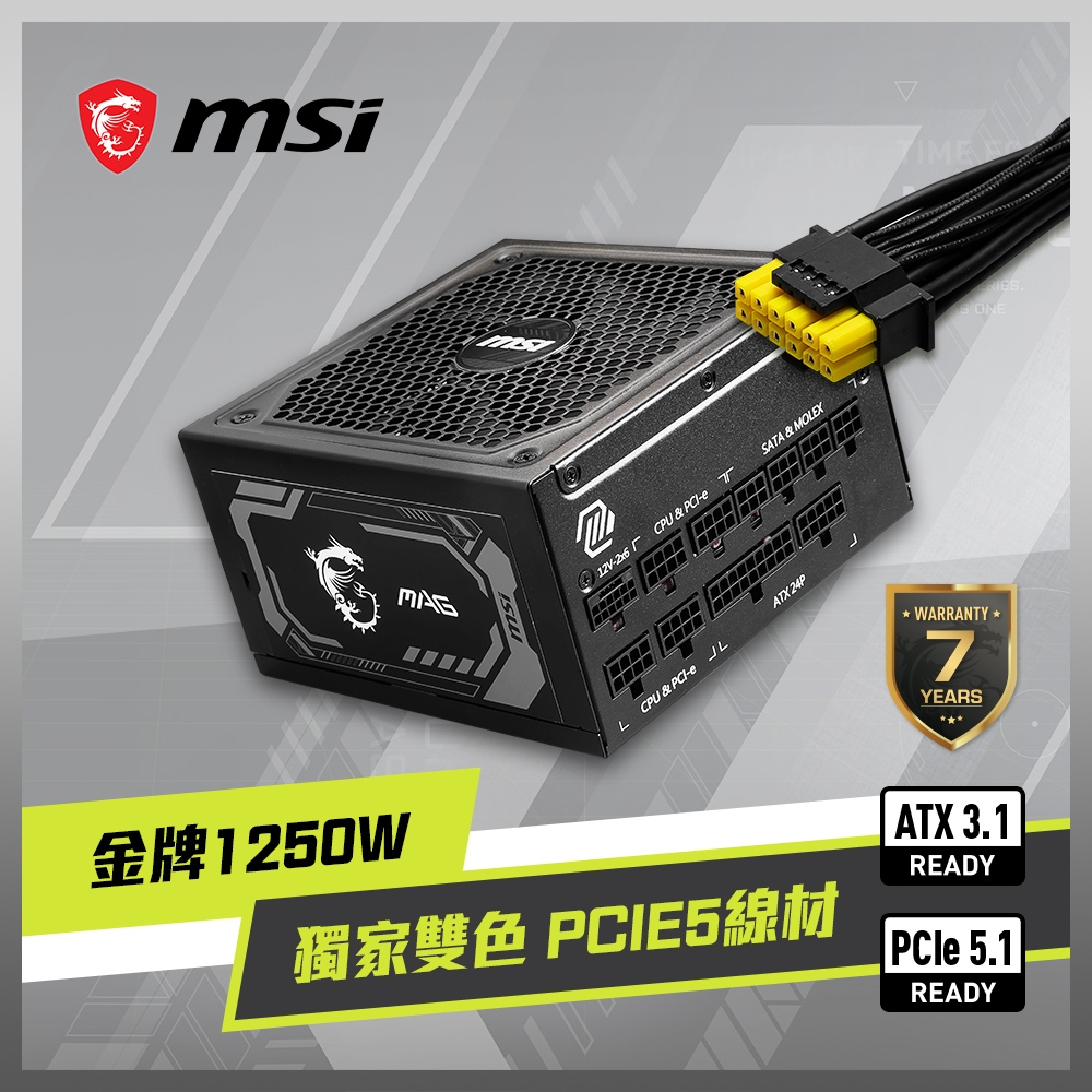 MSI微星 MAG A1250GL PCIE5 電源供應器