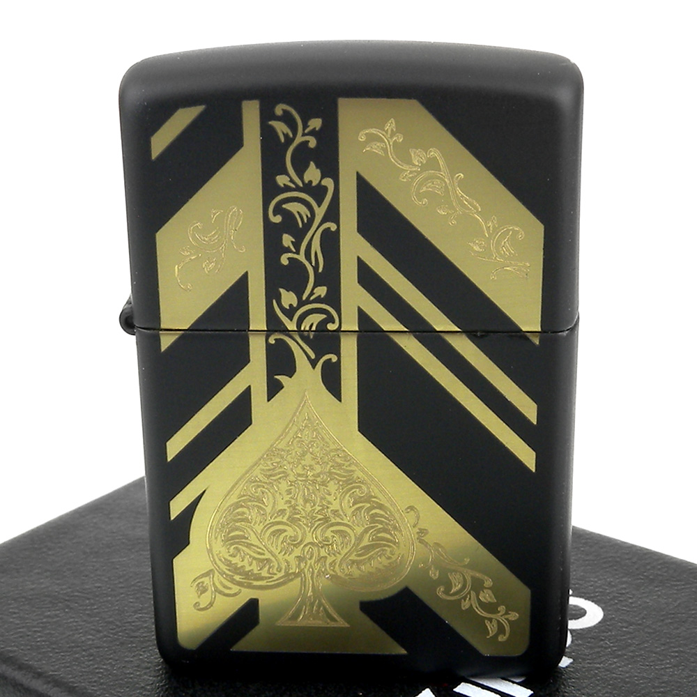 ZIPPO 美系~Ace of Spades-黑桃王牌圖案設計打火機