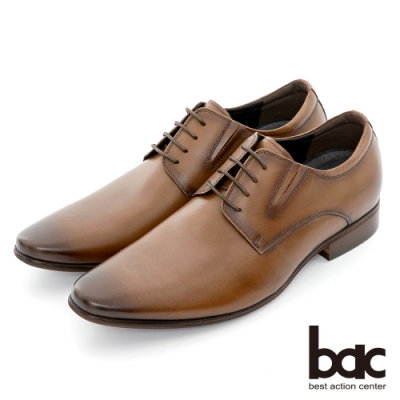 【bac】自信風采 極簡風格真皮紳士鞋-紅棕