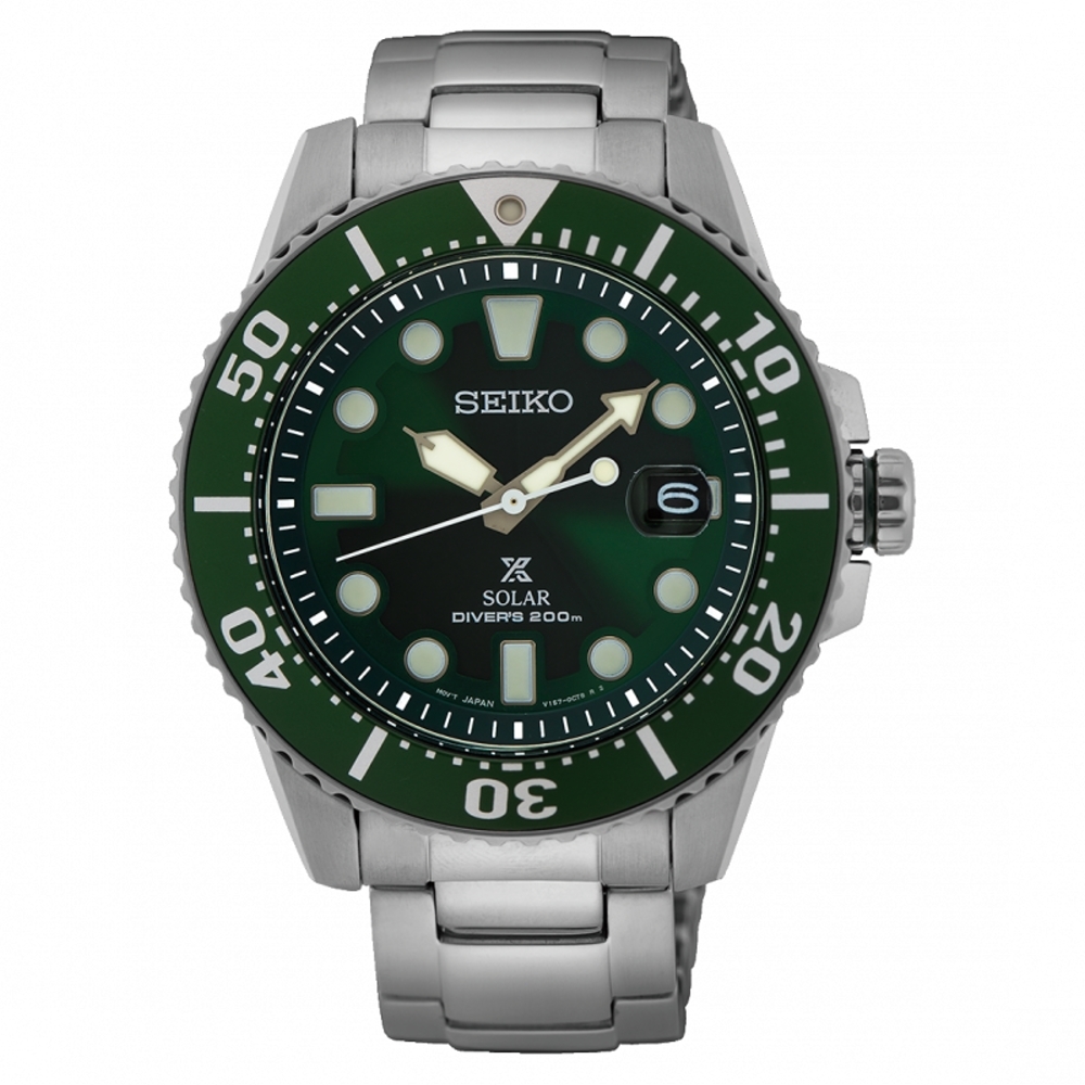 SEIKO PROSPEX 經典綠太陽能潛水腕錶V157-0DF0G(SNE579P1)