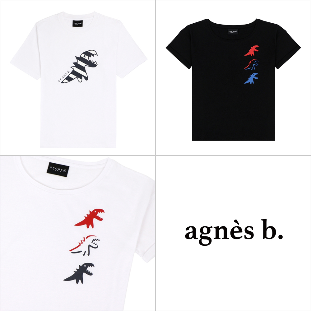 agnes b. - 恐龍印花圓領短袖上衣(3款/男女)