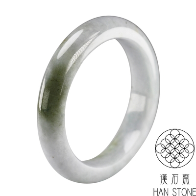 【漢石齋】天然翡翠A貨 手鐲玉鐲 春帶彩種(手圍17.4/版寬12mm)