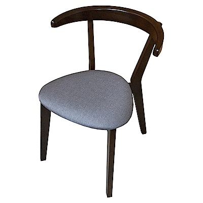 AS DESIGN雅司家具-Carlin胡桃色灰布面實木餐椅-44.5x49x71cm
