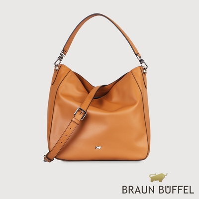 【BRAUN BUFFEL 德國小金牛】台灣總代理 蘿拉 手提包-淺棕色/BF833-52-CS