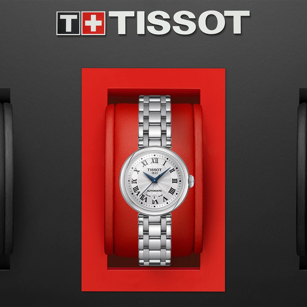 TISSOT 天梭 官方授權 Bellissima 羅馬機械女錶-29mm T1262071101300