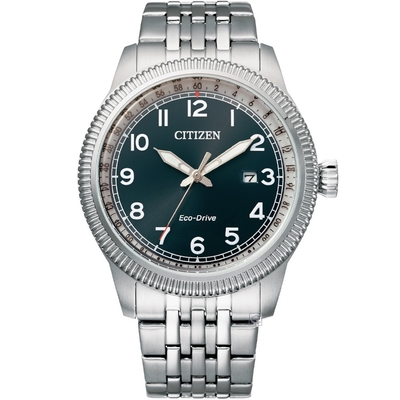 CITIZEN 星辰 GENT S 經典錢幣紋錶框復古男錶-(BM7480-81L)42.5mm