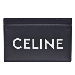 CELINE 經典品牌字母LOGO平滑小牛皮萬用卡夾(黑色)