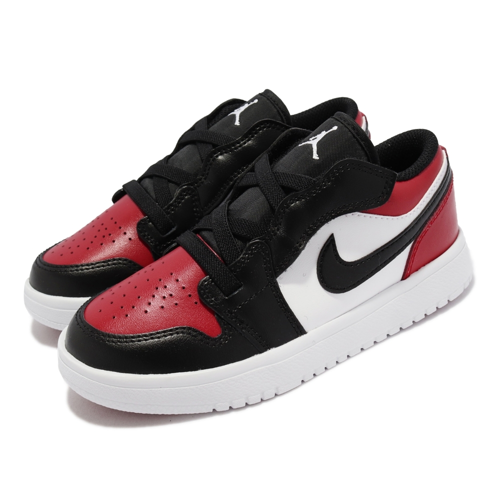 Nike 休閒鞋 Jordan 1 Low ALT PS 童鞋 經典款 喬丹一代 魔鬼氈 中童 穿搭 紅 黑 BQ6066-612