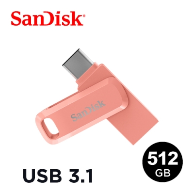 SanDisk Ultra Go USB Type-C 512G 雙用隨身碟 (公司貨)-蜜桃橘