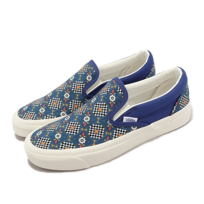 Vans 懶人鞋 Classic Slip-On 藍 男鞋 休閒鞋 安納海姆 花磚 帆布 VN0A5KX8B0S