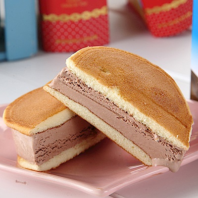 任- 義美 巧克力冰淇淋銅鑼燒家庭號(80gX4個/盒)