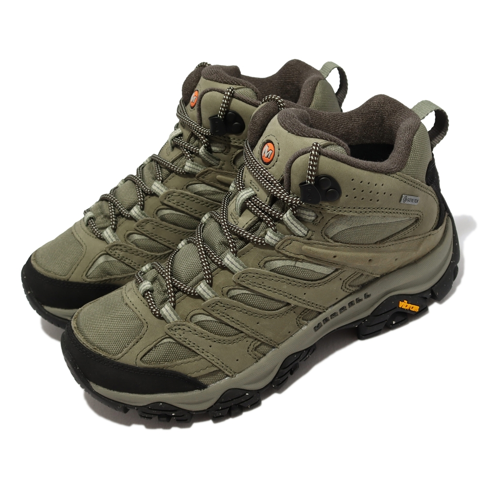 Merrell 戶外鞋 Moab 3 Smooth Mid GTX 女鞋 墨綠色 真皮 防水 中筒 登山鞋 ML036432