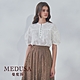 現貨【MEDUSA 曼度莎】燒花蕾絲圓蓬袖上衣（M-XL）｜女上衣 女短袖上衣 白上衣 product thumbnail 1