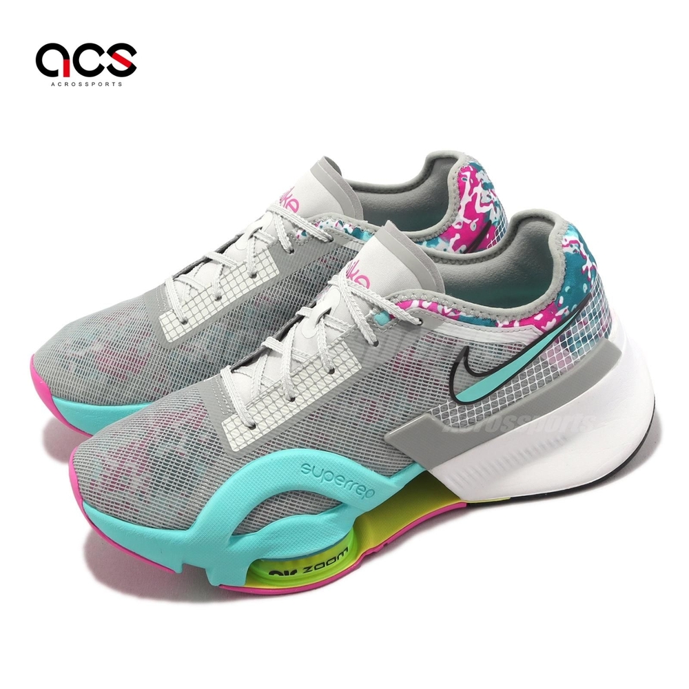 Nike 訓練鞋 Wmns Air Zoom Superrep 3 女鞋 灰 藍 氣墊 健身 運動鞋 HIIT DQ0303-001