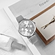 EROS CERES / 經典三眼 優雅迷人 米蘭編織不鏽鋼手錶 禮盒組-銀色/36mm product thumbnail 1