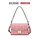 GUESS-女包-毛呢格紋金屬扣斜肩背包-粉 product thumbnail 1