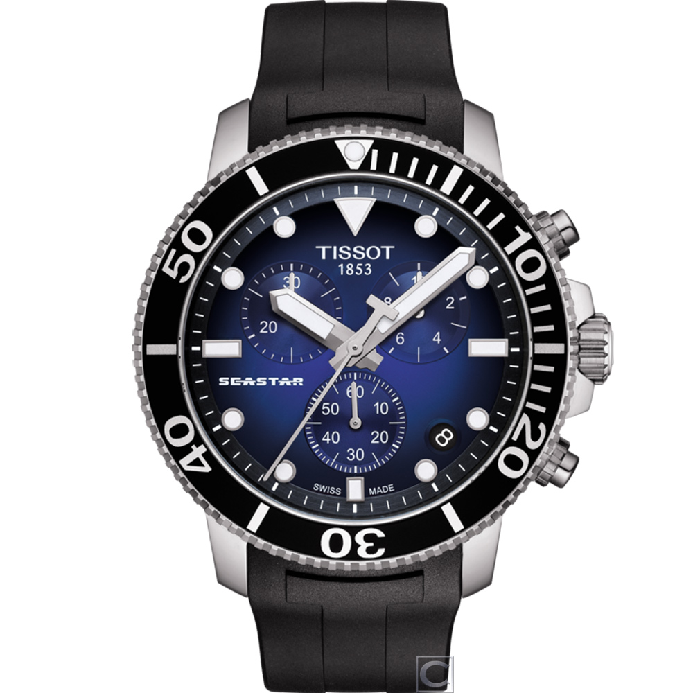 TISSOT SEASTAR 海星計時潛水錶(T1204171704100)45.5mm