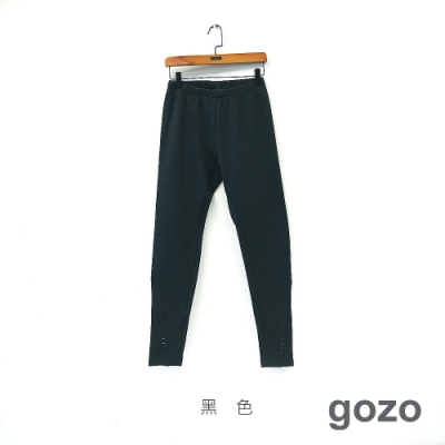 gozo 配色壓線褲口內搭褲(黑色)