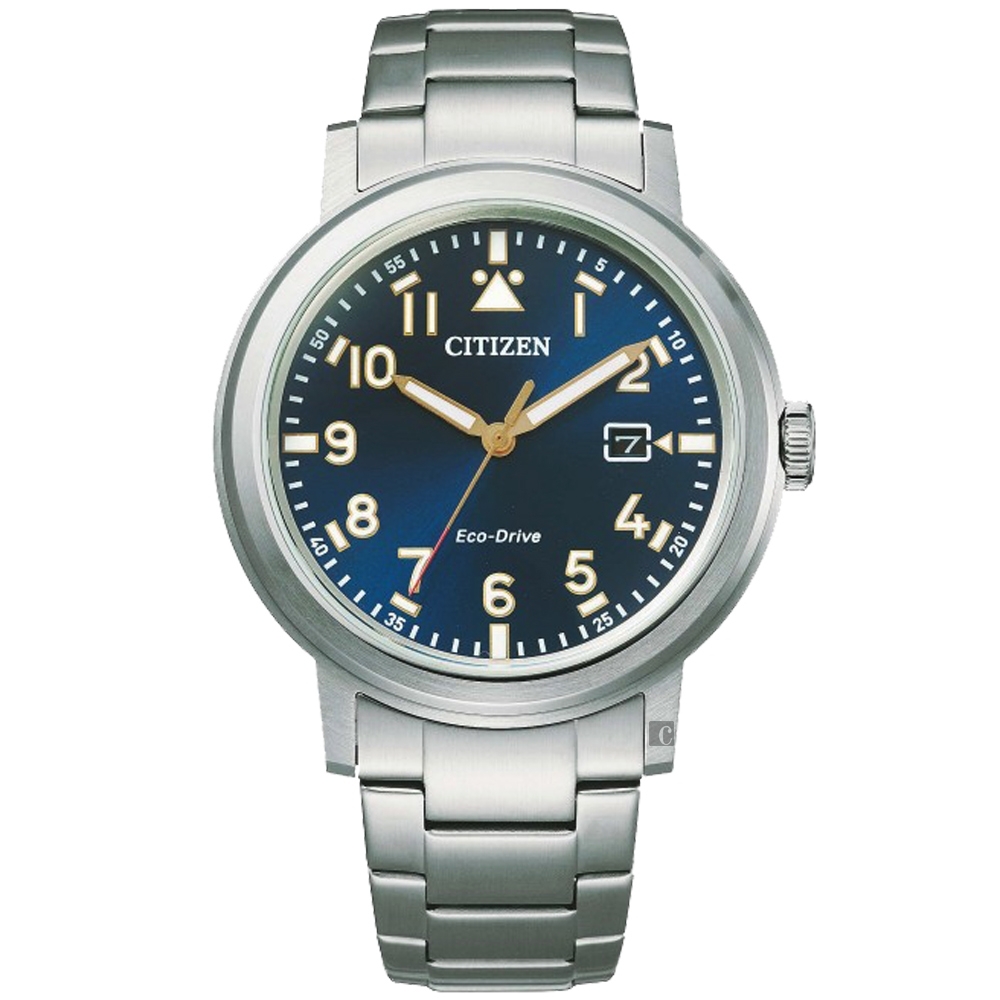 CITIZEN 星辰 光動能日系時尚手錶-藍/40mm(AW1620-81L)