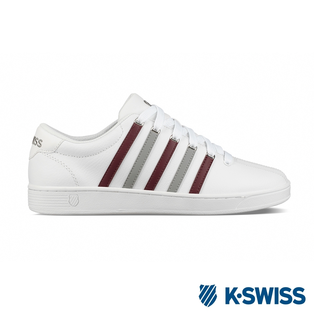 K-SWISS Court Pro II CMF時尚運動鞋-男-白/酒紅/灰